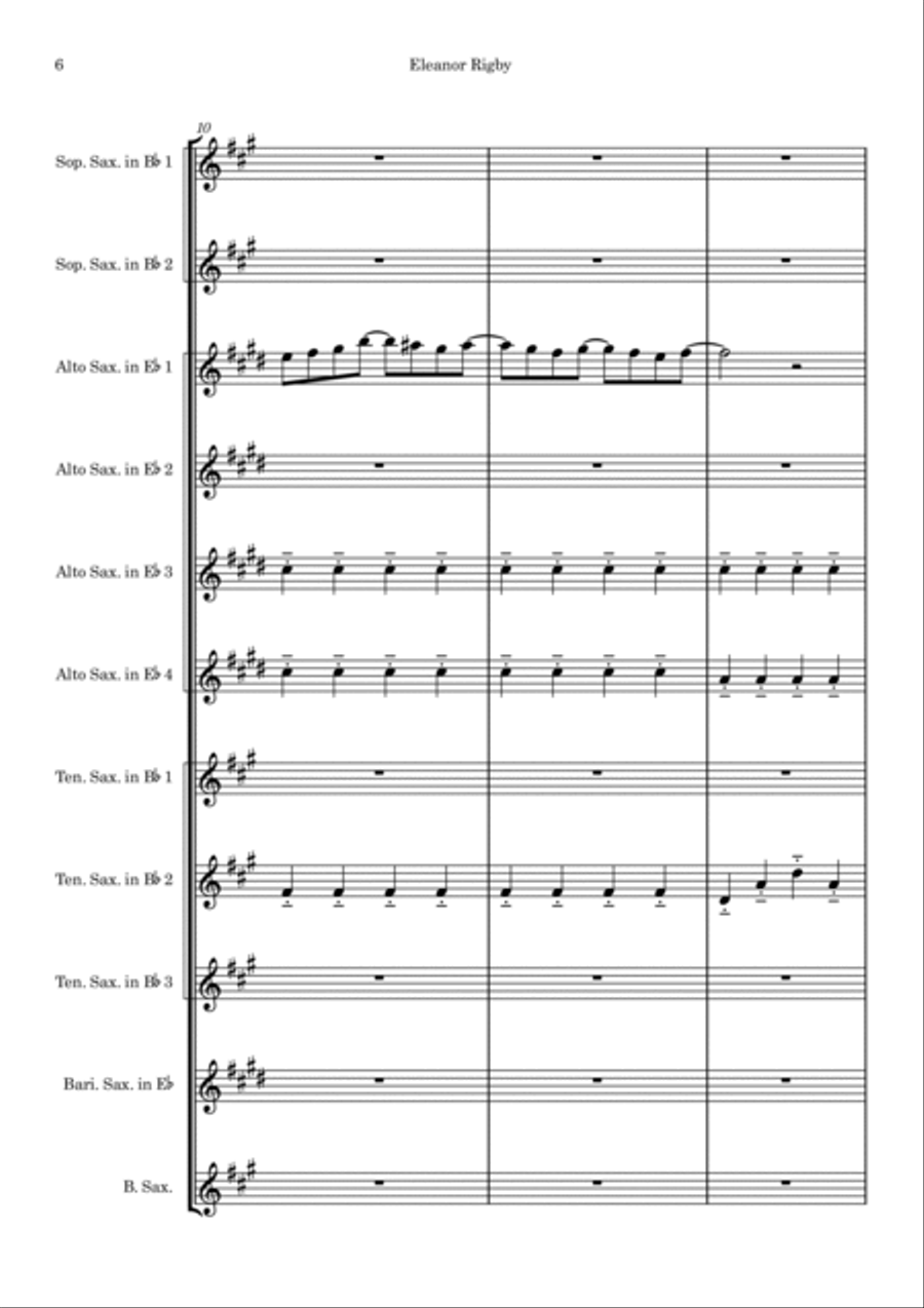 Eleanor Rigby Large Ensemble scores gallery preview page 6