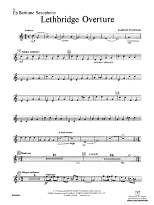 Lethbridge Overture: E-flat Baritone Saxophone