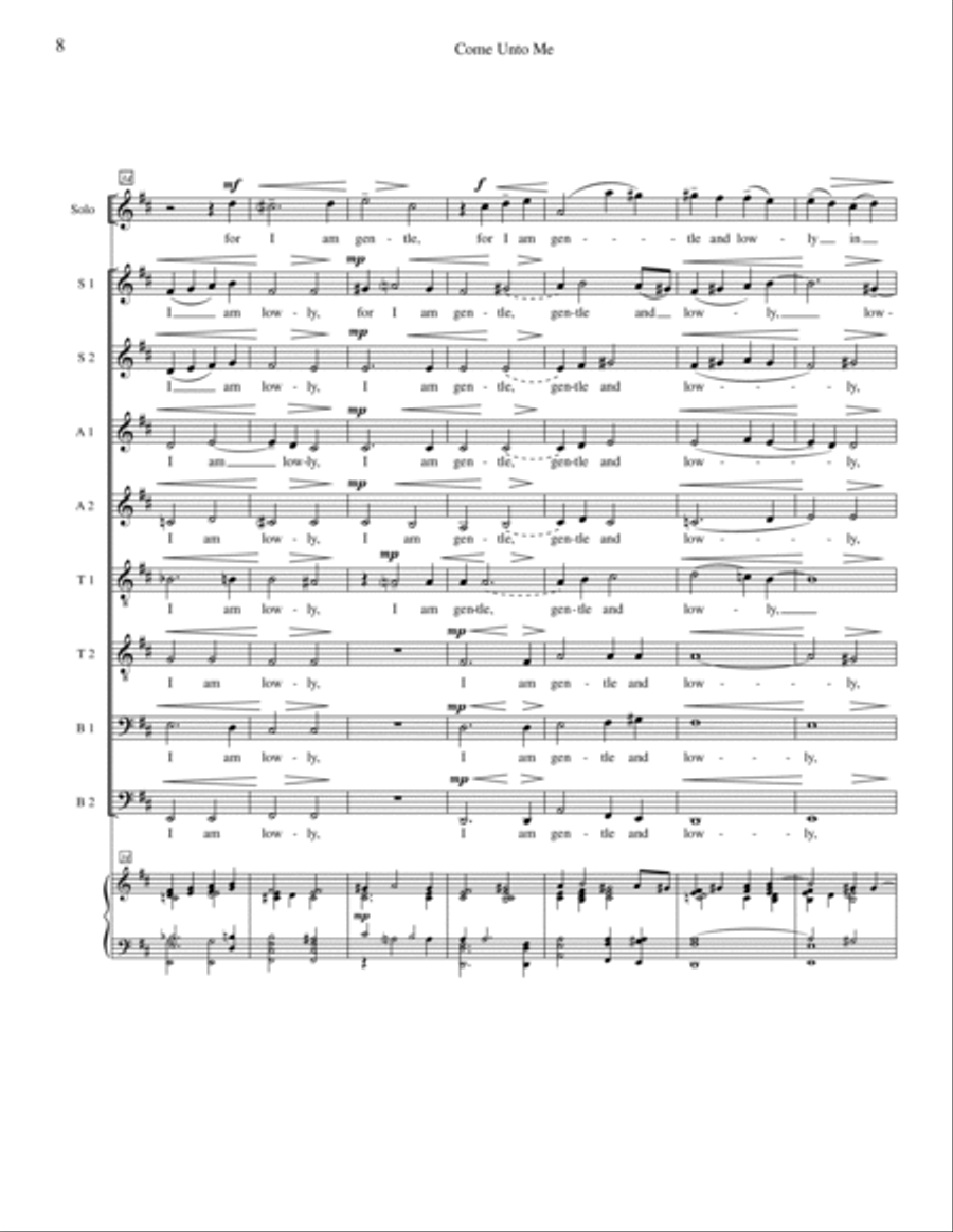 Come Unto Me Divisi scores gallery preview page 6