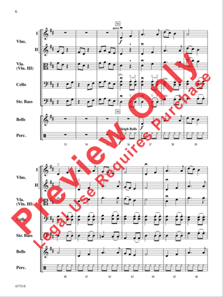 Sleigh Song String Orchestra scores gallery preview page 7