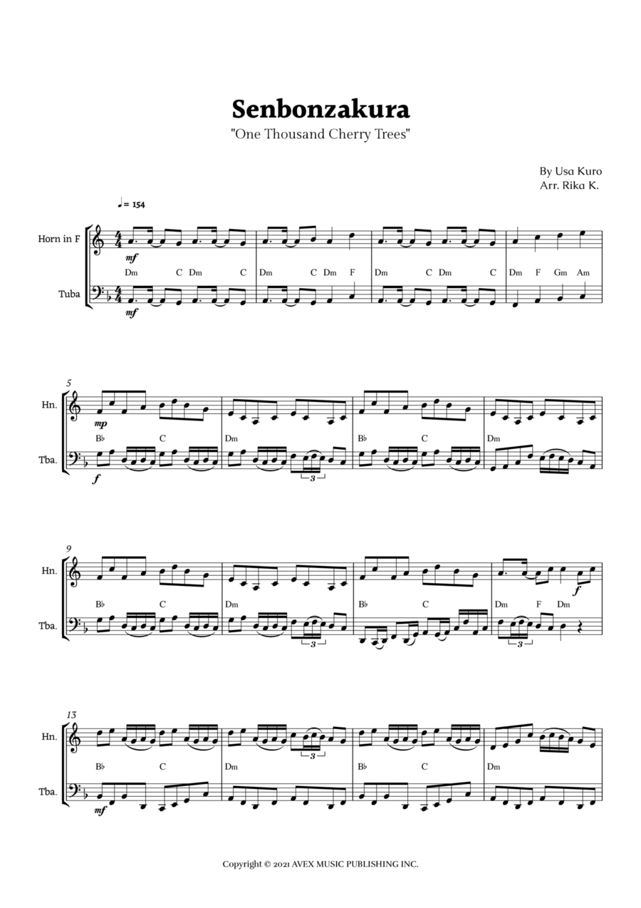 Senbonzakura Brass Duet scores gallery preview page 1