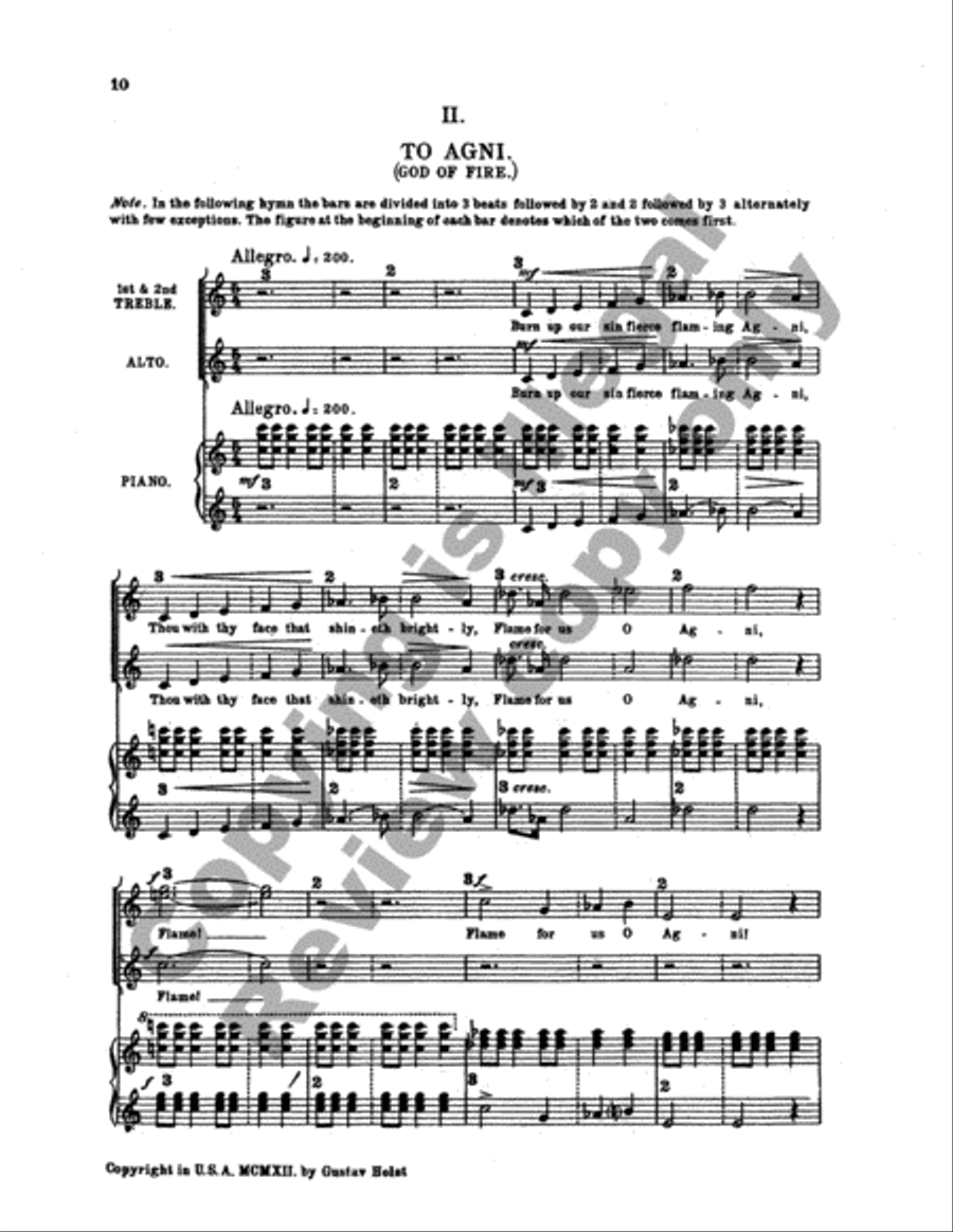 Choral Hymns from the Rig-Veda, Group 2 2-Part scores gallery preview page 5