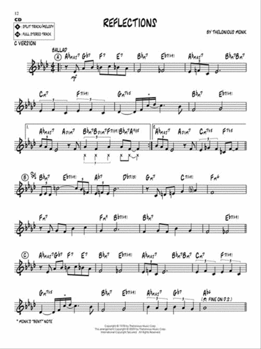 Thelonious Monk Classics C Instrument scores gallery preview page 5