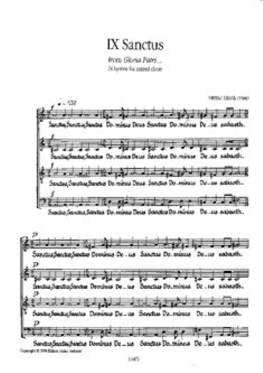 Sanctus - Hymn IX from Gloria Patri... 24 hymns for mixed choir Mixed Choir scores gallery preview page 1