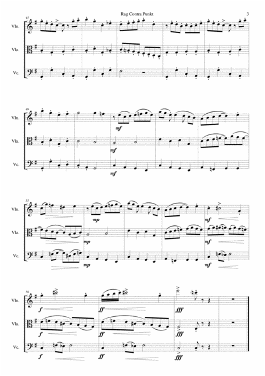 Rag Contra Punkt for string trio String Trio scores gallery preview page 3