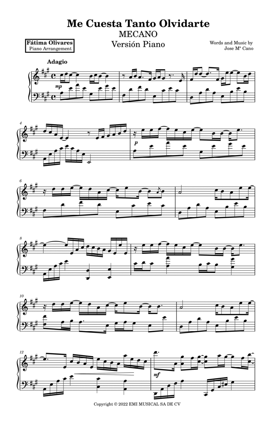 Me Cuesta Tanto Olivdarte Part scores gallery preview page 1