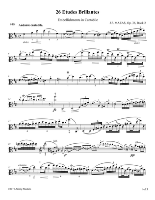 Mazas, Etudes for Viola Op 36, Book 2, No.40