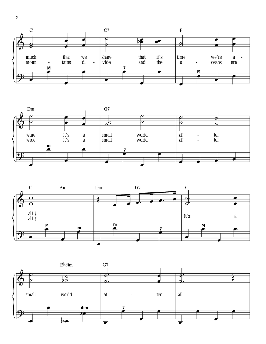 It's A Small World Accordion scores gallery preview page 2