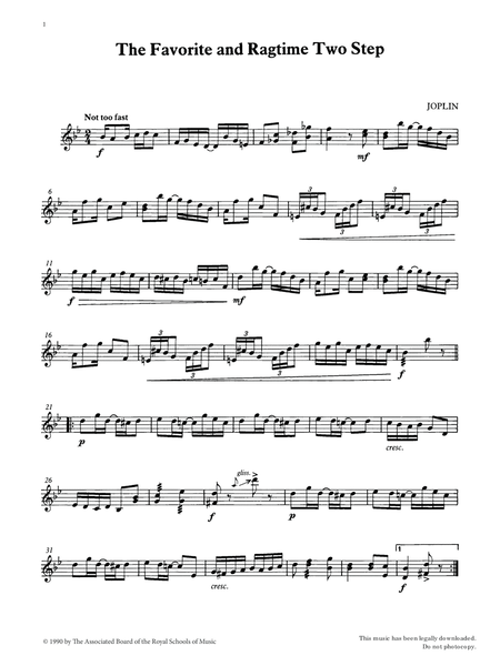 The Favorite and Ragtime Two Step from Graded Music for Tuned Percussion, Book IV