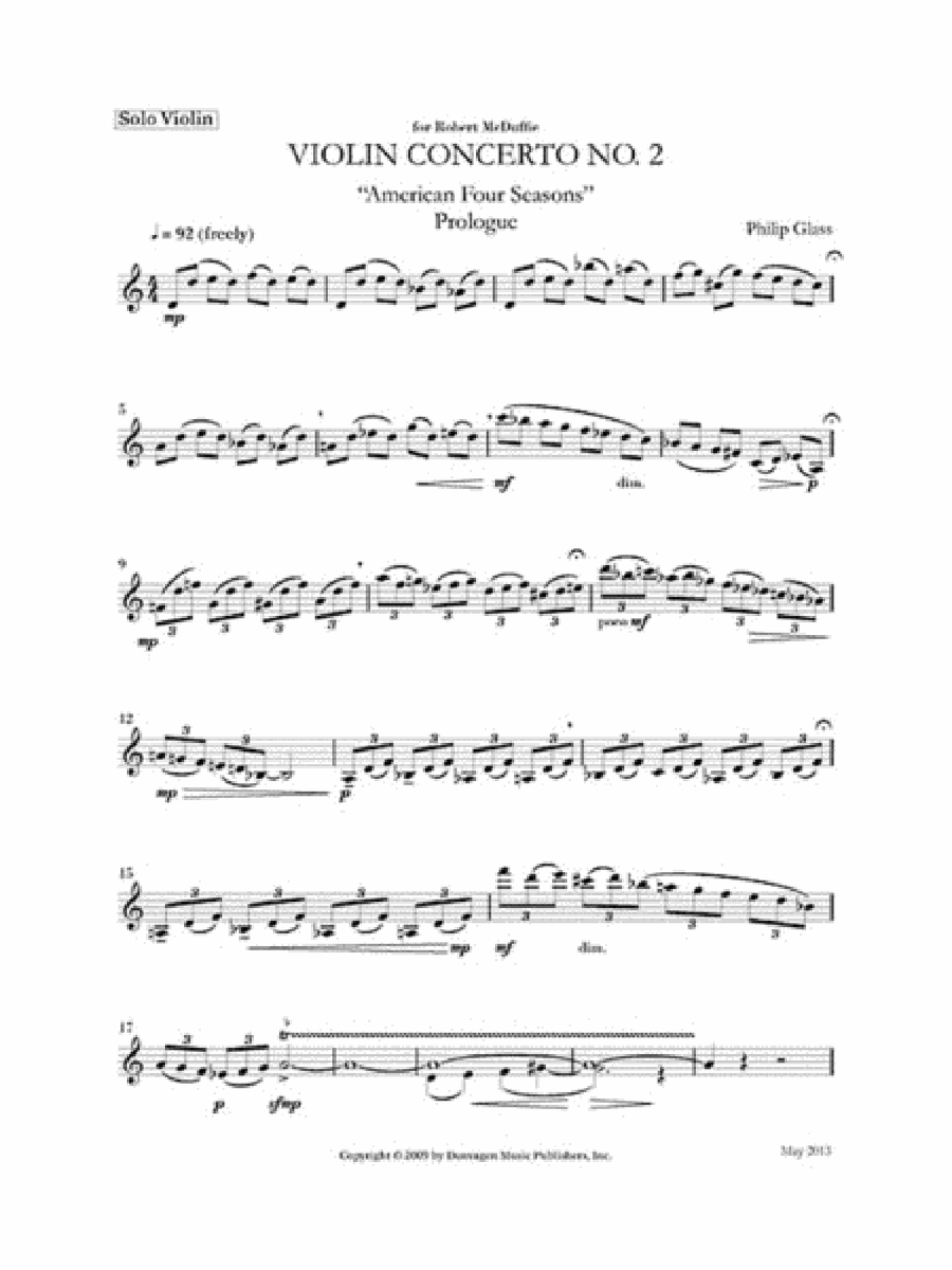 Violin Concerto No. 2 Violin Solo scores gallery preview page 1