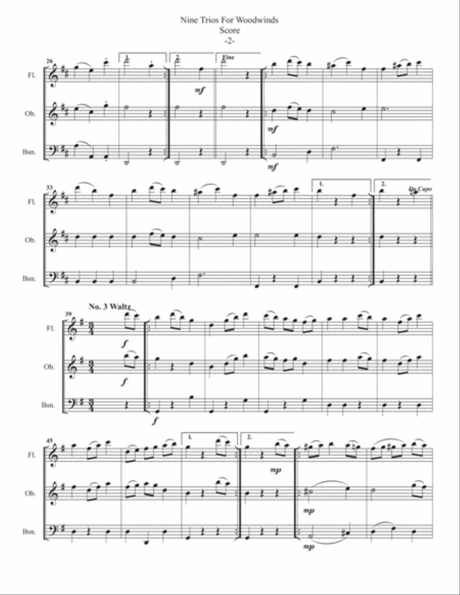 Nine Trios for Woodwinds by J. (John) Friedheim (1836) Woodwind Trio scores gallery preview page 4