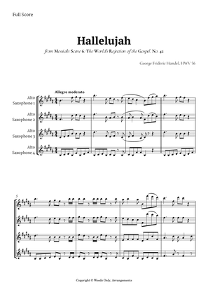 Hallelujah from Messiah by Handel for Alto Sax Quartet