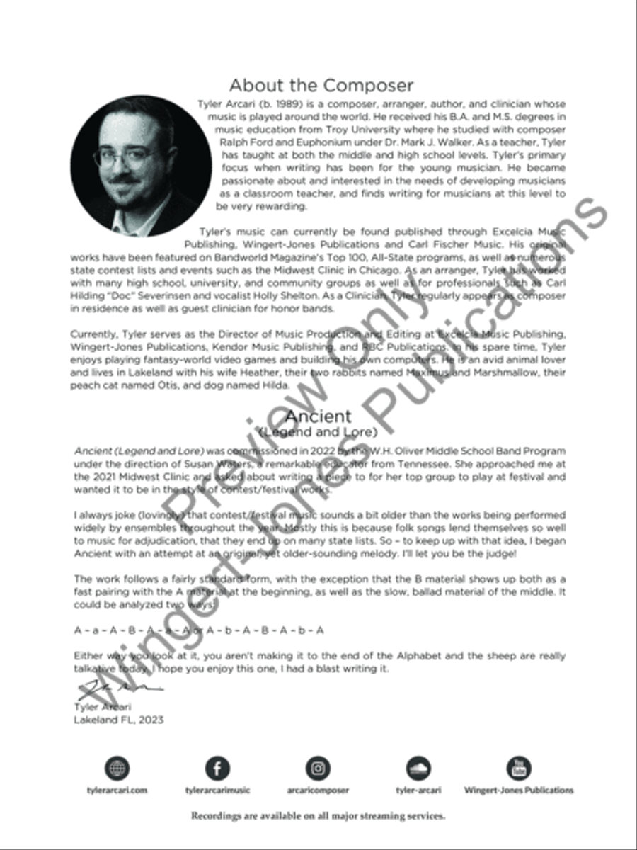 Ancient (Score) Ancient (Score) Concert Band scores gallery preview page 3