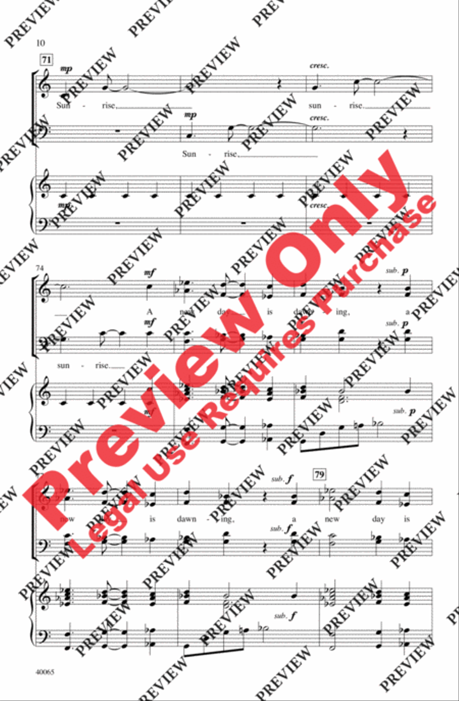 Sunrise 4-Part scores gallery preview page 10