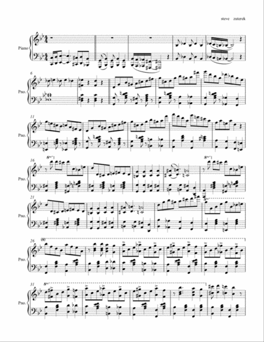 running hurdles ragtude Piano Solo scores gallery preview page 1