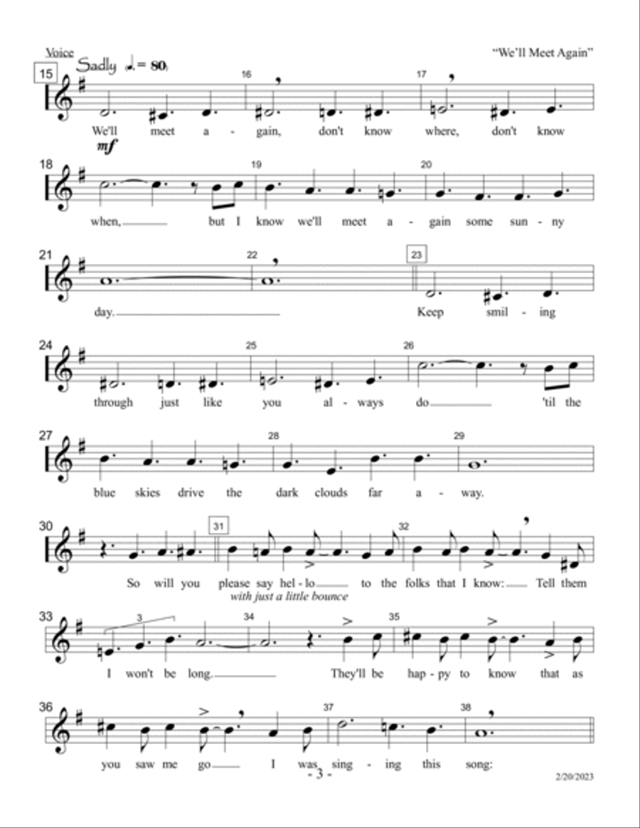 We'll Meet Again We'll Meet Again Unison Choir scores gallery preview page 3