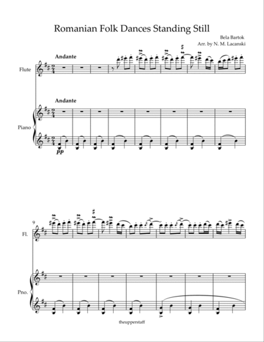 Romanian Folk Dances Standing Still Advanced Flute Solo scores gallery preview page 2
