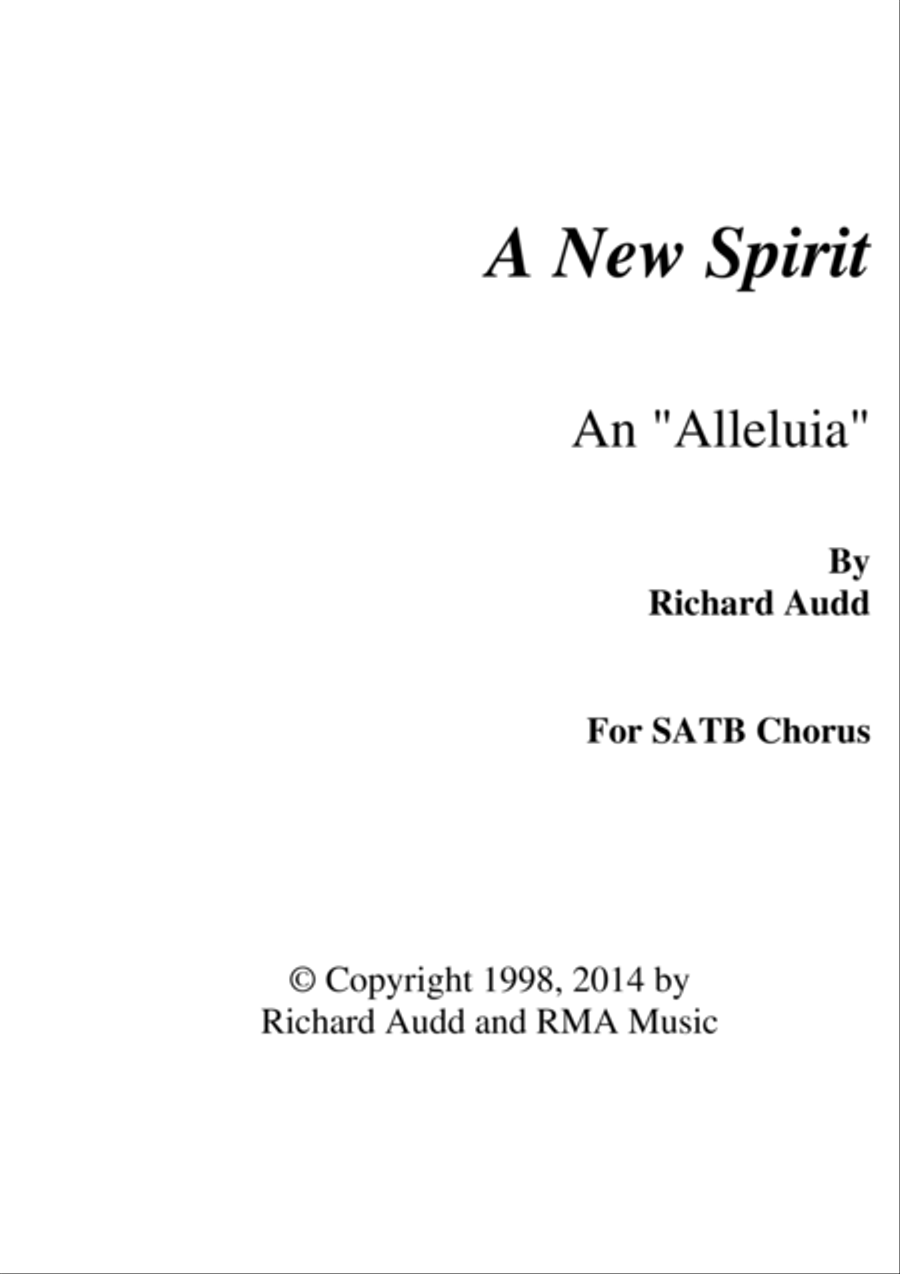 A New Spirit 4-Part scores gallery preview page 1