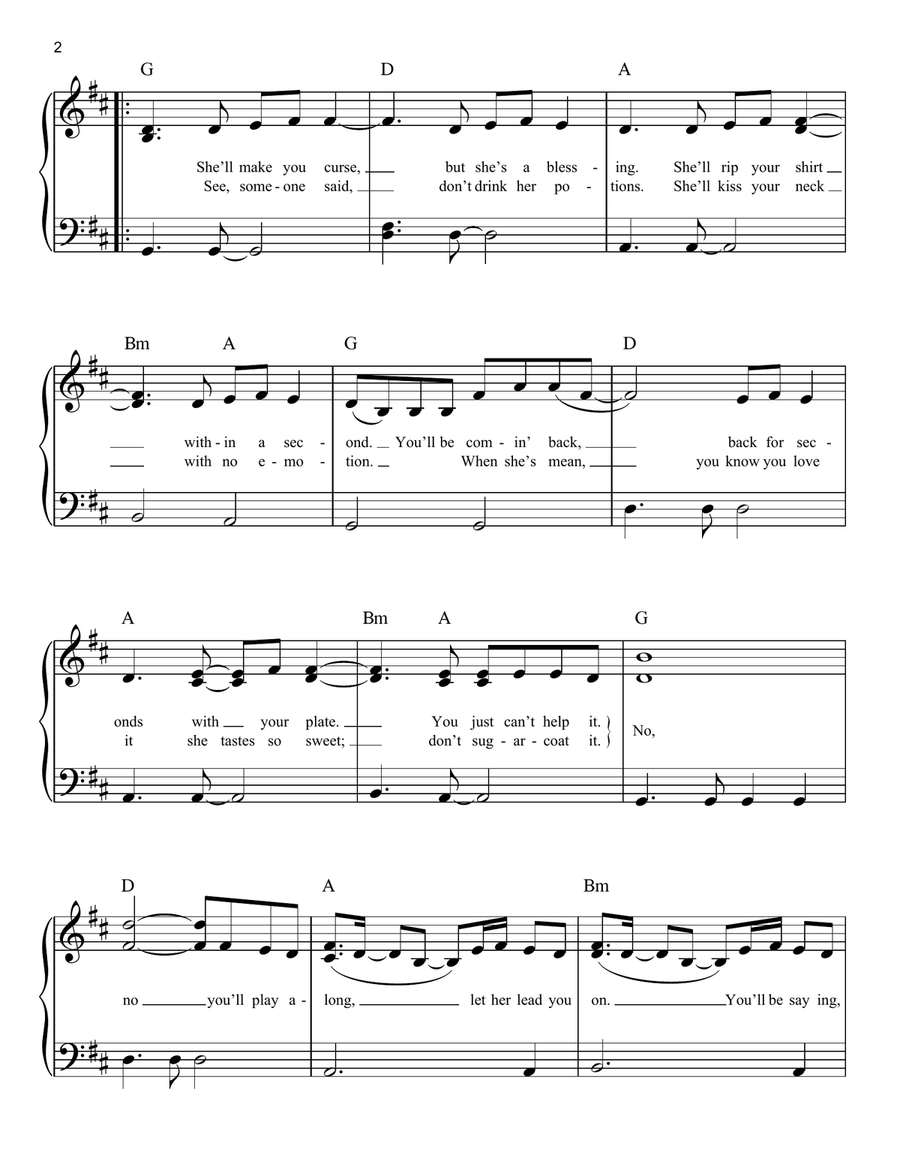 Sweet But Psycho Easy Piano scores gallery preview page 2