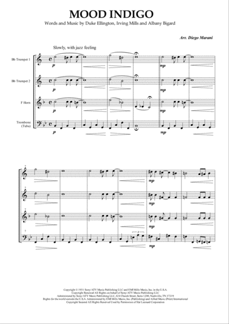 Mood Indigo Brass Ensemble scores gallery preview page 3