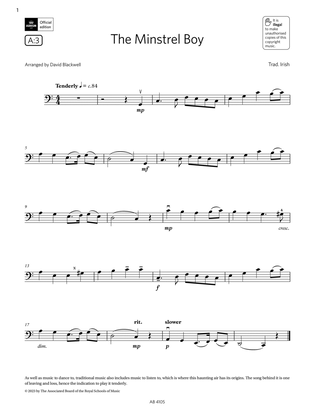 The Minstrel Boy (Grade 2, A3, from the ABRSM Cello Syllabus from 2024)