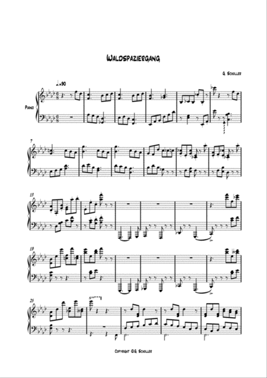 WALDSPAZIERGANG Piano Solo scores gallery preview page 1