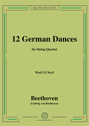 Book cover for Beethoven-German Dance,WoO 13 No.9,for String Quartet