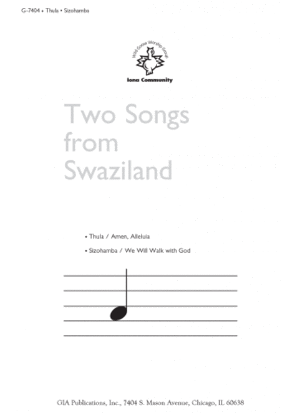 Two Songs from Swaziland 4-Part scores gallery preview page 1
