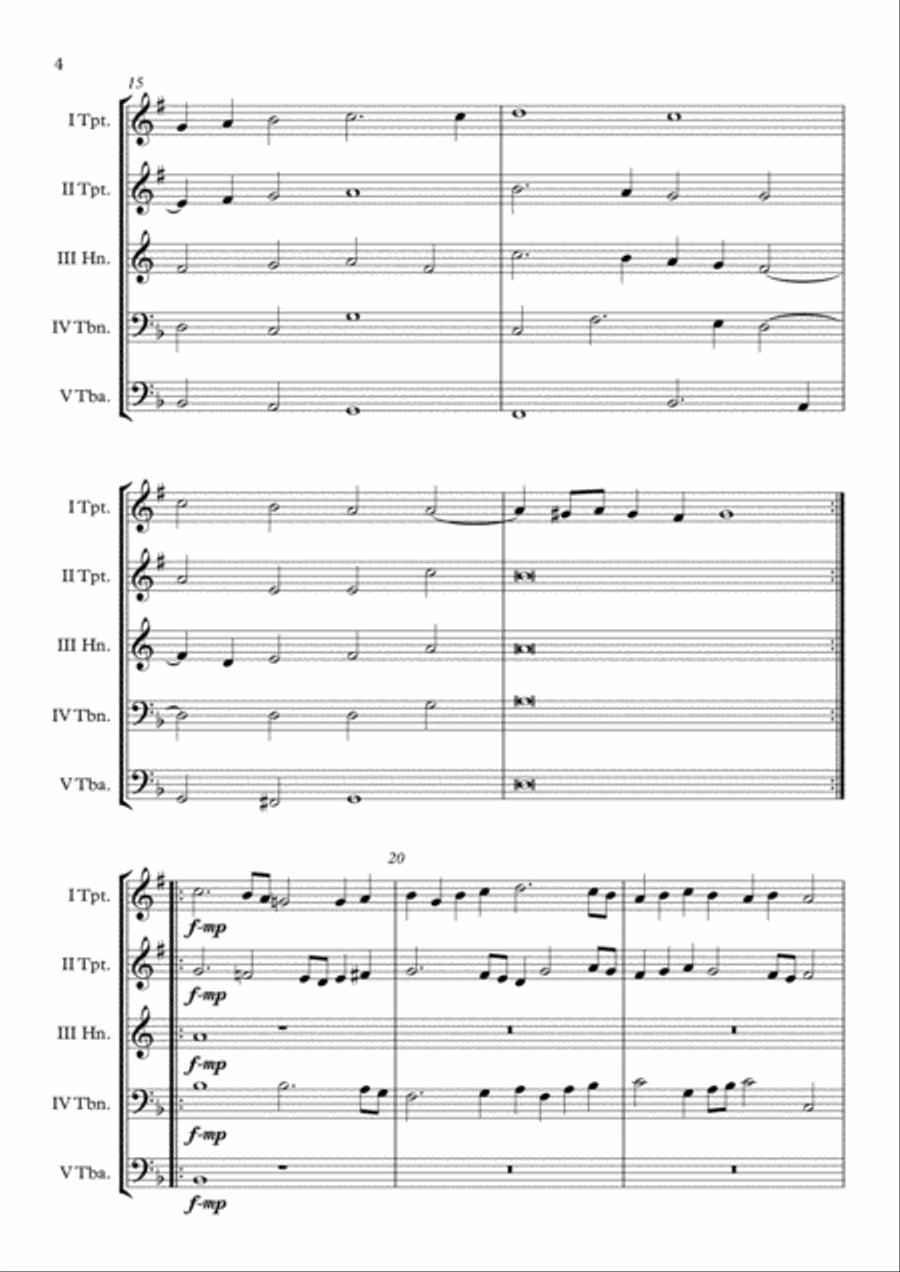 Spero PGA 23 (Anthony Holborne) Brass Quintet arr. Adrian Wagner Brass Quintet scores gallery preview page 4