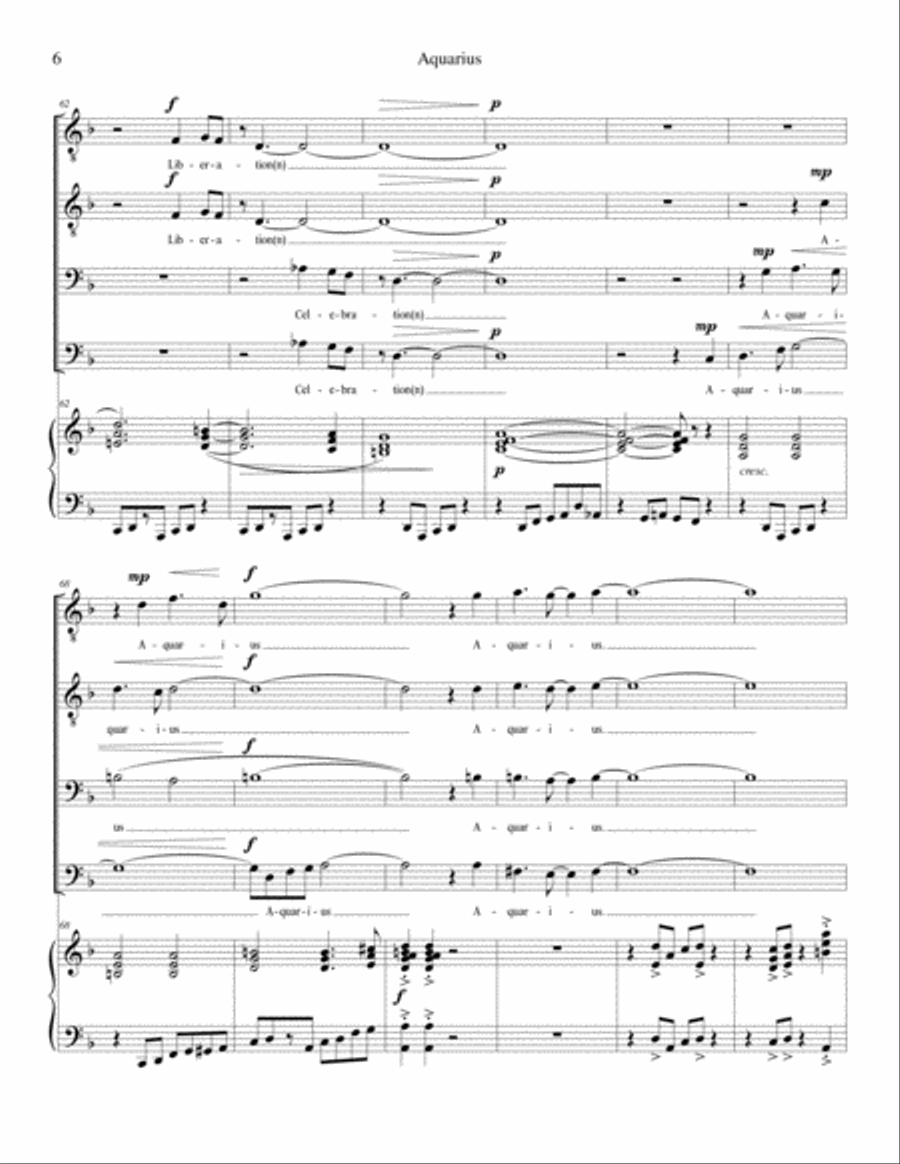 Aquarius Aquarius TTBB scores gallery preview page 6