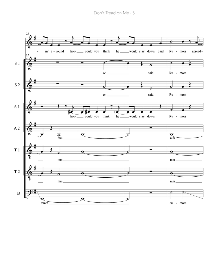 Don't Tread On Me 4-Part scores gallery preview page 5