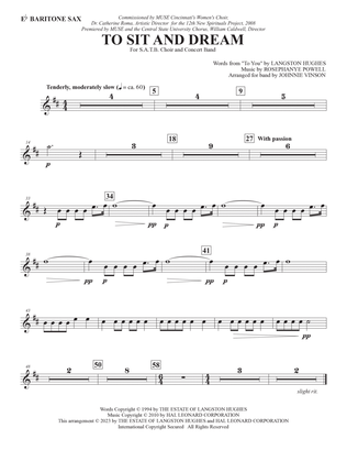 To Sit And Dream (Band Accompaniment) - Baritone Sax