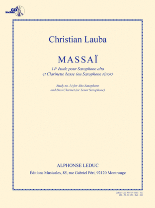 Lauba Massai 14e Etude Duo Avec Saxophone Book/cd Al30650
