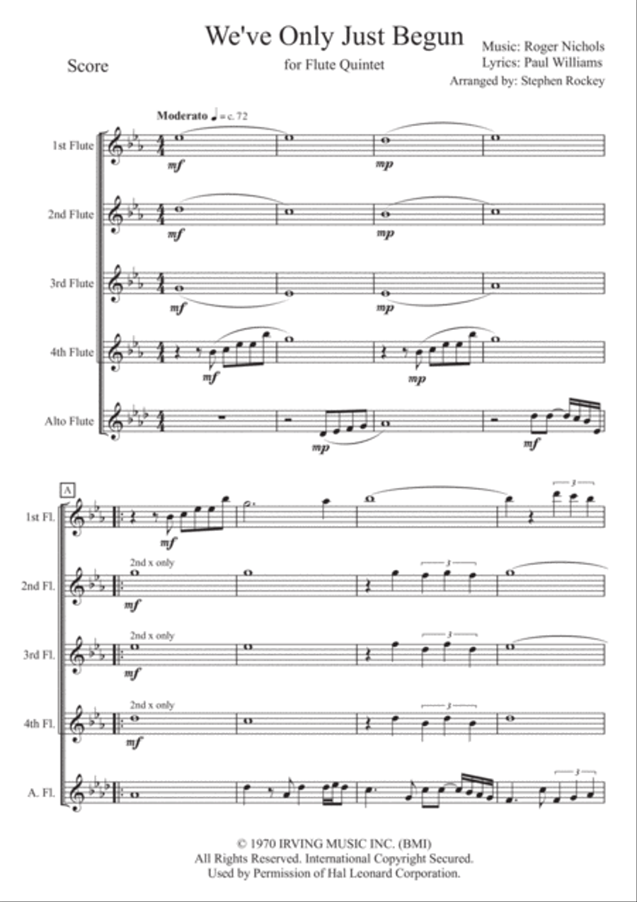 We've Only Just Begun We've Only Just Begun Woodwind Ensemble scores gallery preview page 3