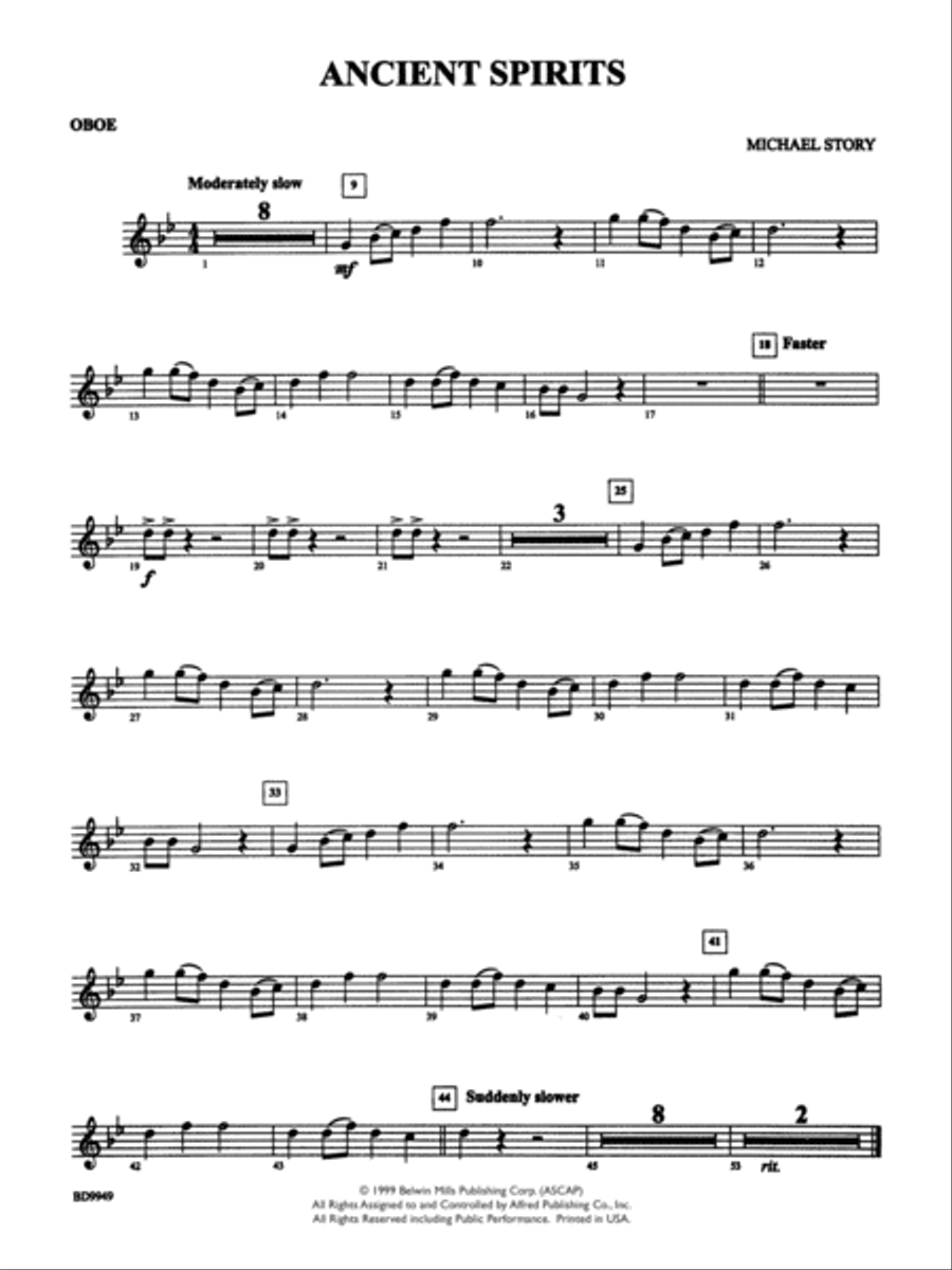 Ancient Spirits: Oboe Ancient Spirits: Oboe Concert Band scores gallery preview page 1
