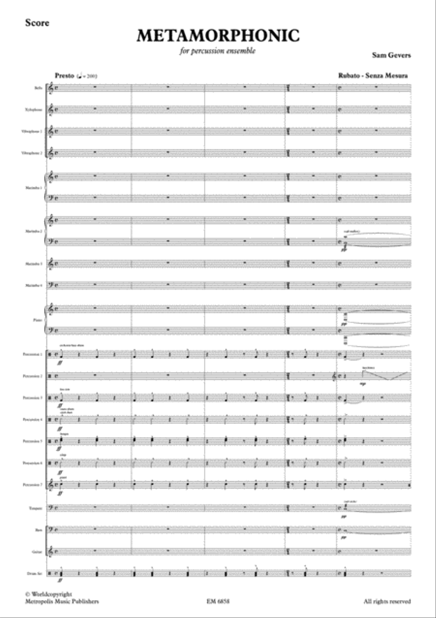 Metamorphonic for Percussion Ensemble