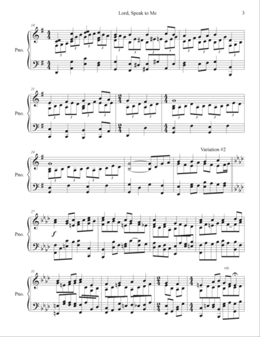 Lord, Speak to Me Variations on the Hymn Advanced Piano Piano Solo scores gallery preview page 3