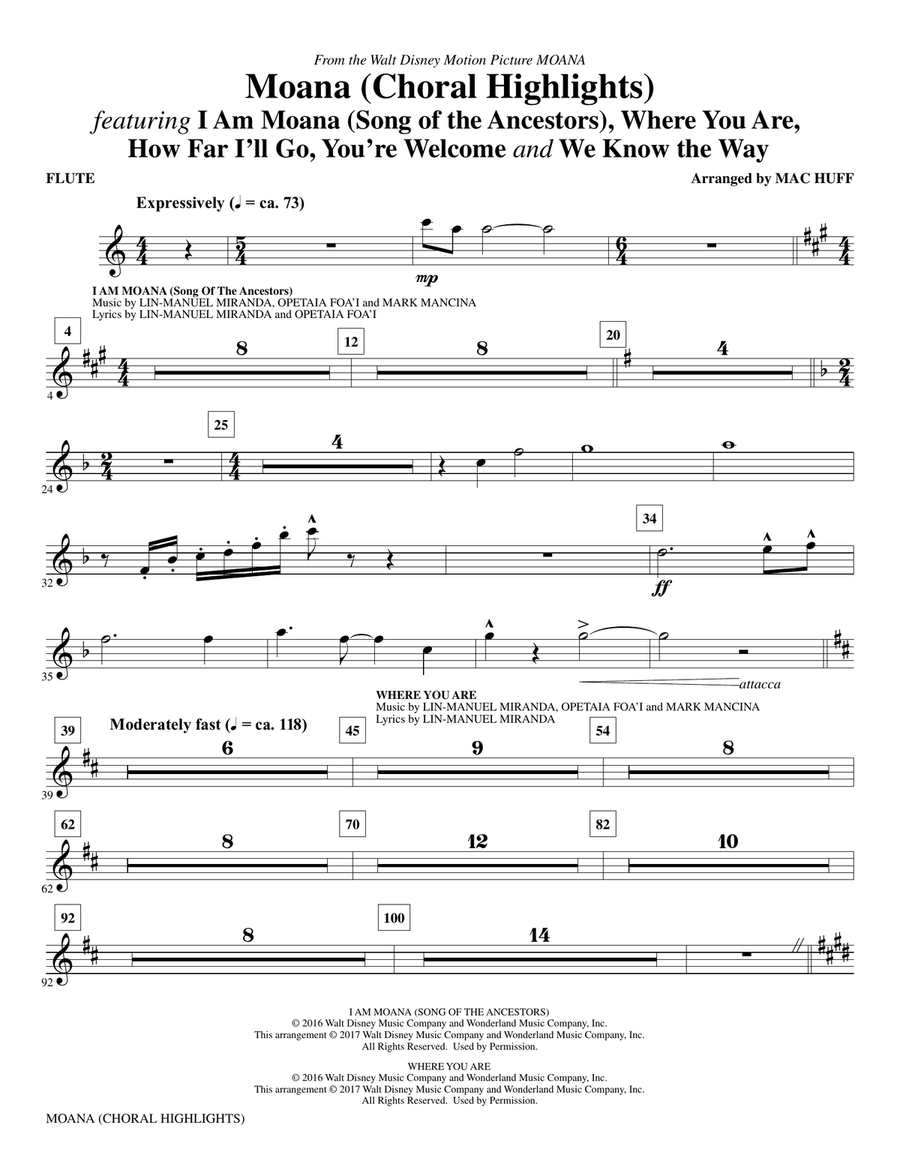 Moana - Flute Choir scores gallery preview page 1