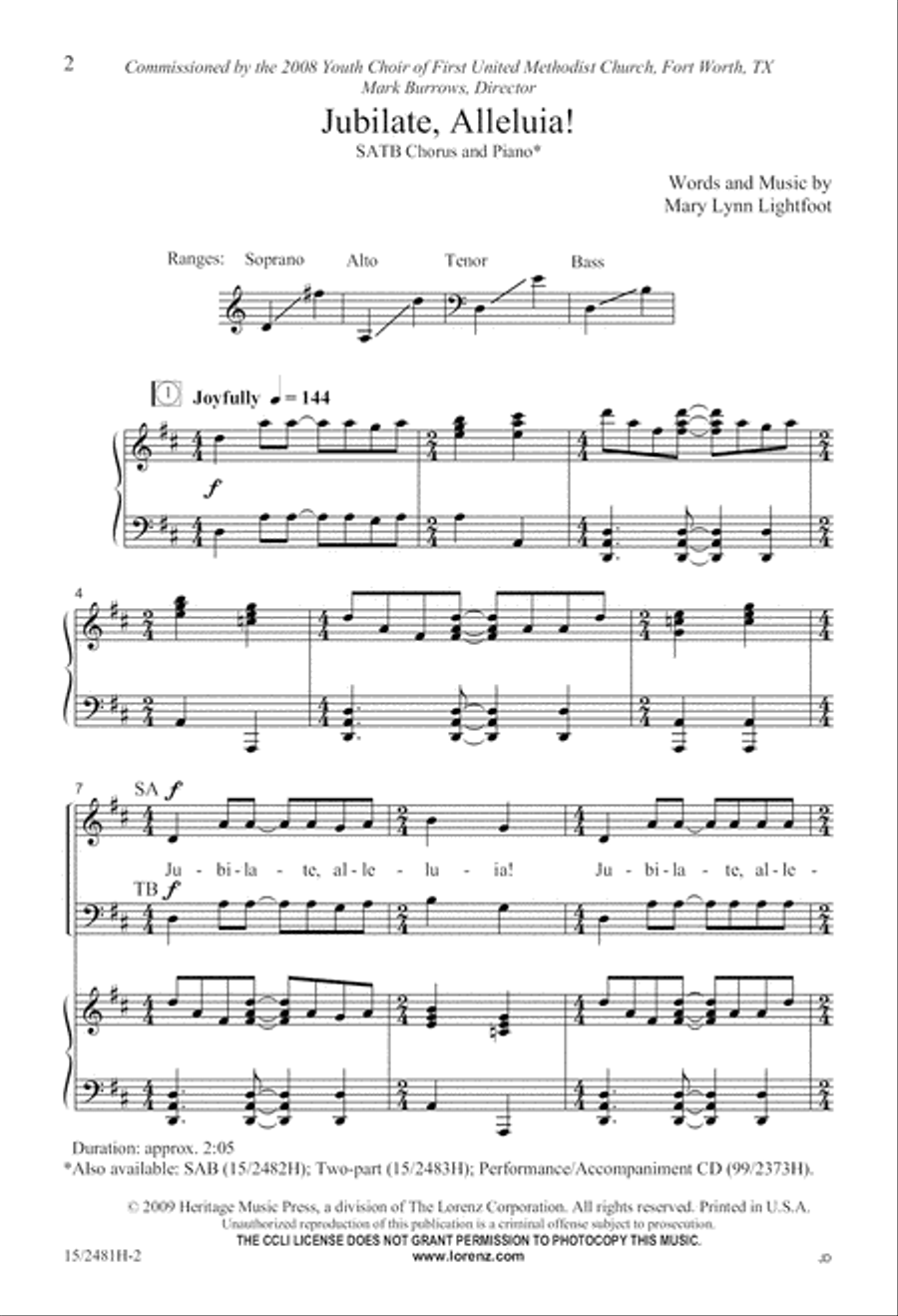 Jubilate, Alleluia! 4-Part scores gallery preview page 3