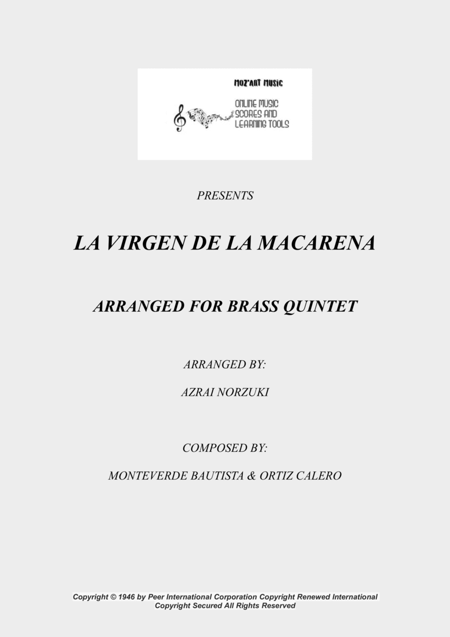 La Virgen De La Macarena La Virgen De La Macarena Chamber Music scores gallery preview page 1