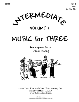 Book cover for Intermediate Music for Three, Volume 1, Part 2 Viola 52122DD