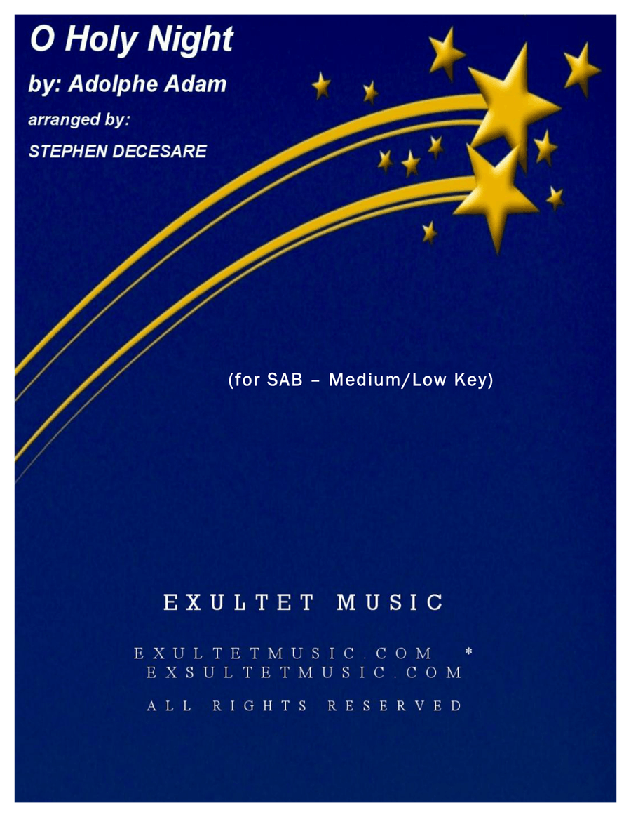 O Holy Night (for SAB - Medium/Low Key) 3-Part scores gallery preview page 1