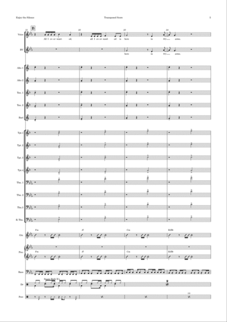 Enjoy The Silence Jazz Ensemble scores gallery preview page 5