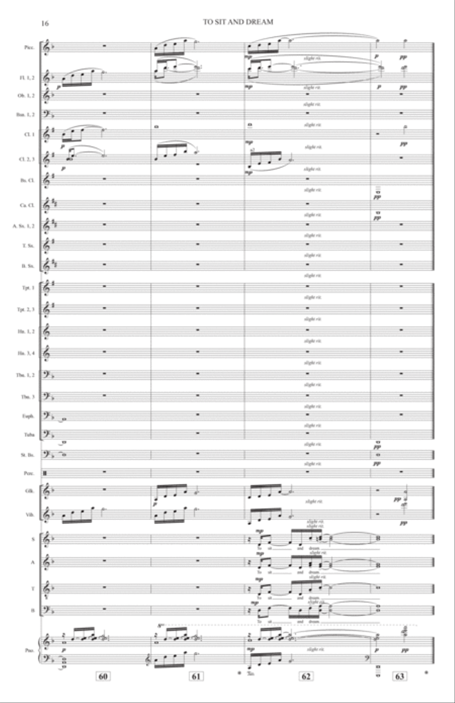 To Sit And Dream (Band Accompaniment) - Full Score Choir scores gallery preview page 16