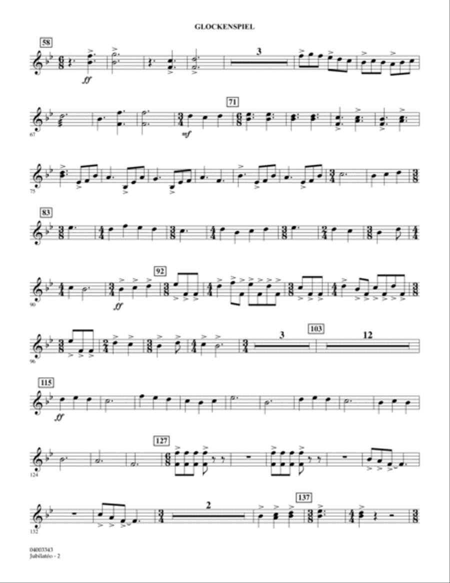 Jubilateo - Glockenspiel Jubilateo - Glockenspiel Concert Band scores gallery preview page 2