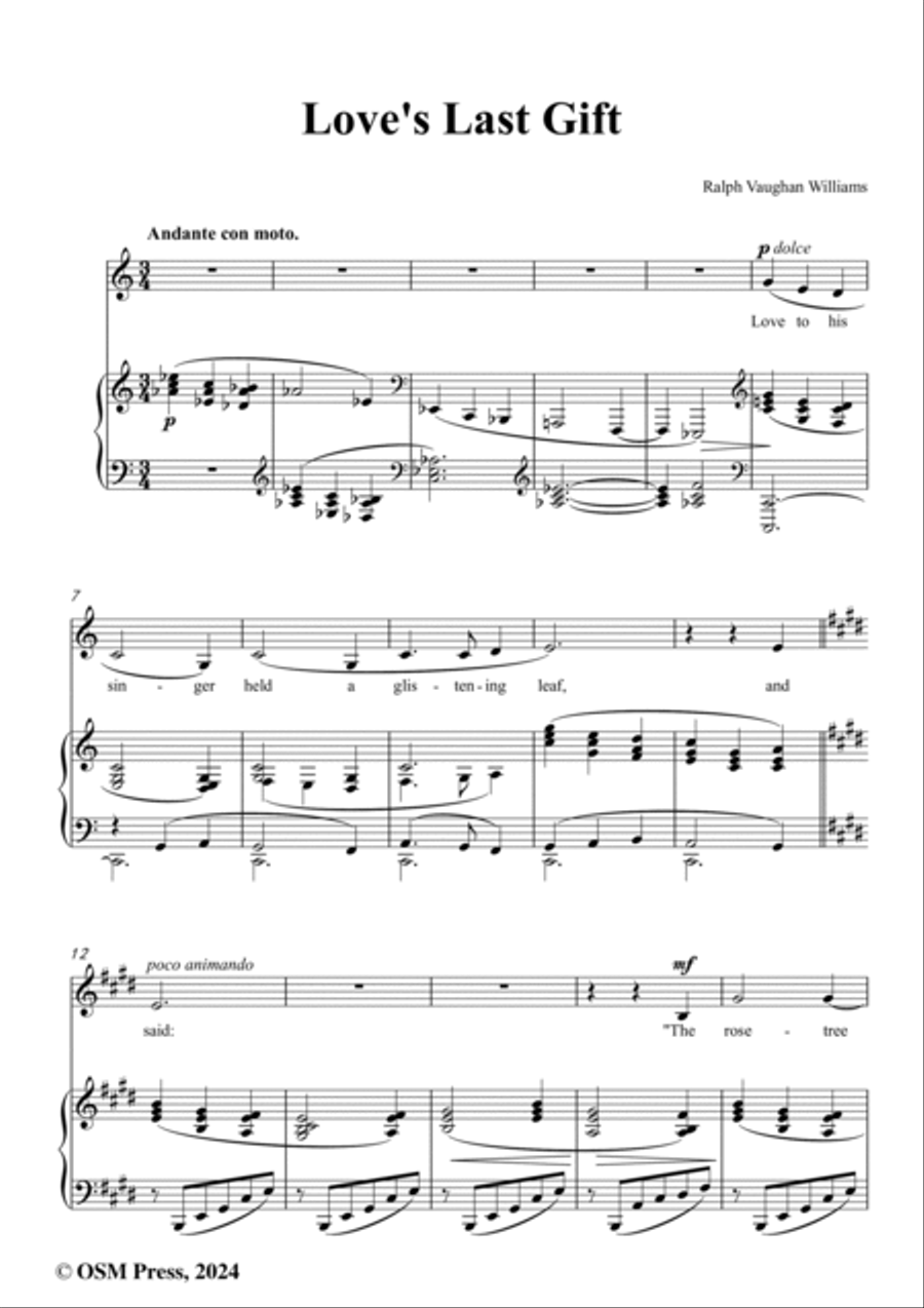 Vaughan Williams-Love's Last Gift,in C Major Voice scores gallery preview page 2