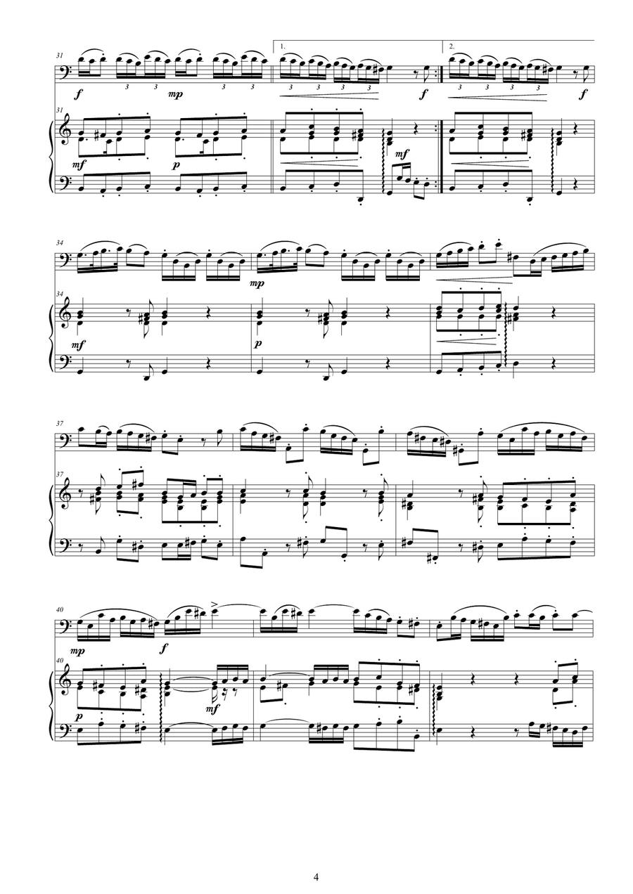 Fasch - Bassoon Sonata in C major FaWv Nc-1 for Bassoon and Cembalo (or Piano) Bassoon scores gallery preview page 4