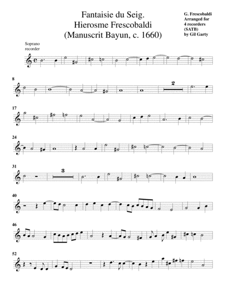 Fantasia, Bayun ms. (arrangement for 4 recorders