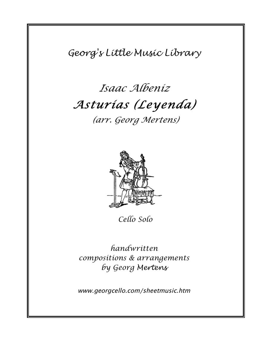 Albeniz Asturias for cello solo Cello Solo scores gallery preview page 1
