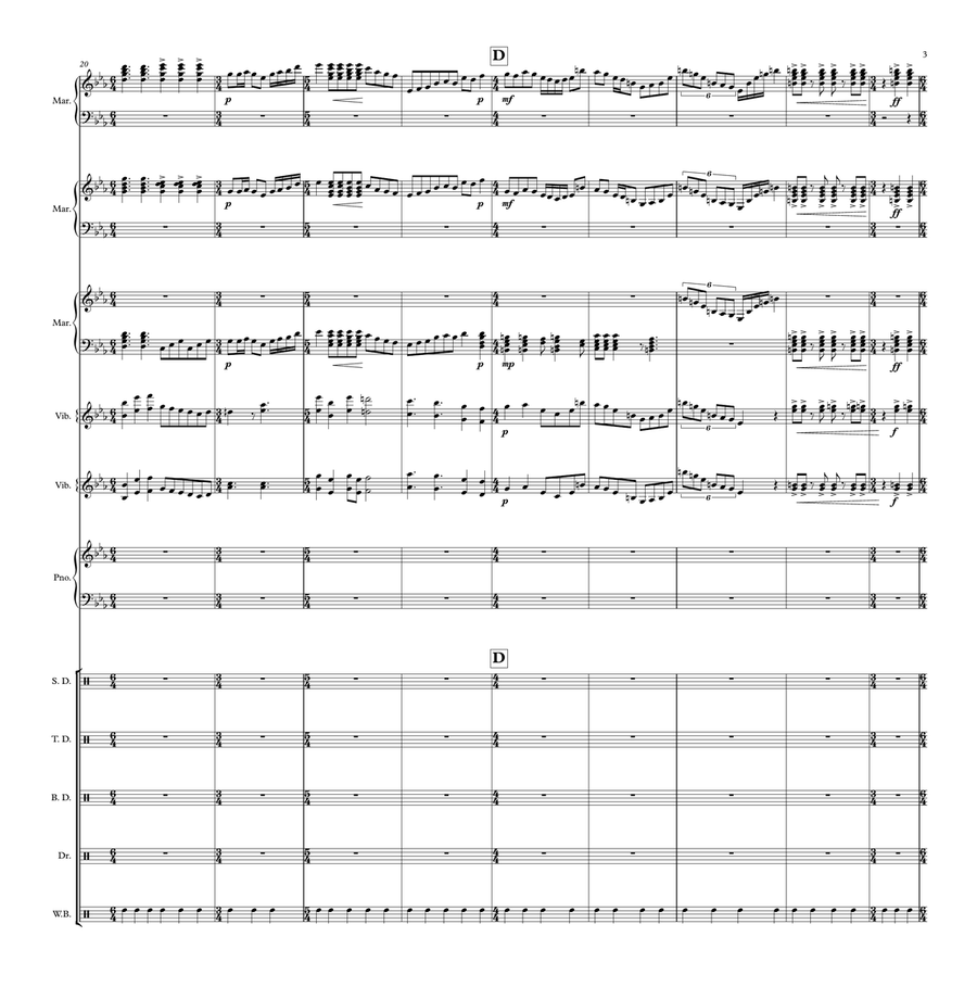 Genius And Insanity (Medium - Hard) (Indoor Drumline Opener) Marching Band scores gallery preview page 3